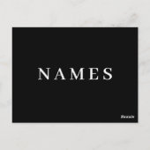 Einfache schwarze Benutzerdefiniert Hinzufügen ein Postkarte (Rückseite)