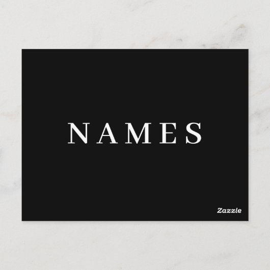 Einfache schwarze Benutzerdefiniert Hinzufügen ein Postkarte (Rückseite)