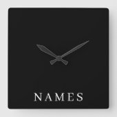 Einfache schwarze Benutzerdefiniert Hinzufügen ein Quadratische Wanduhr (Vorderseite)