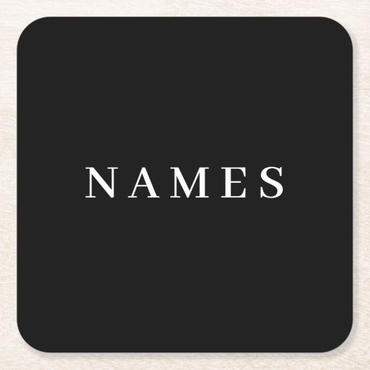 Einfache schwarze Benutzerdefiniert Hinzufügen ein Rechteckiger Pappuntersetzer (Vorderseite)