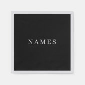 Einfache schwarze Benutzerdefiniert Hinzufügen ein Serviette (Vorderseite)