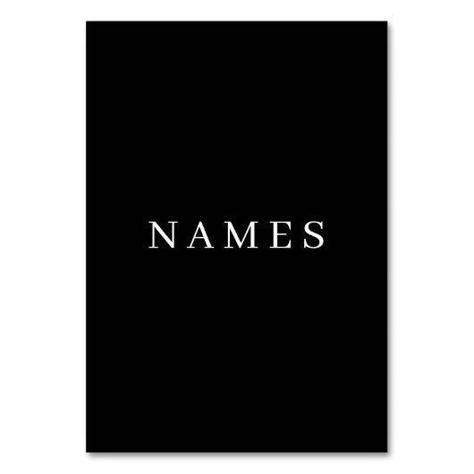 Einfache schwarze Benutzerdefiniert Hinzufügen ein Tischnummer (Vorderseite)