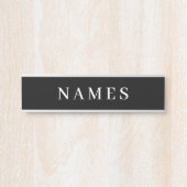 Einfache schwarze Benutzerdefiniert Hinzufügen ein Türschild (Vorderseite )