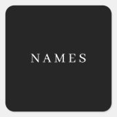 Einfache Schwarze Benutzerdefiniert Hinzufügen Ihr Quadratischer Aufkleber (Vorderseite)