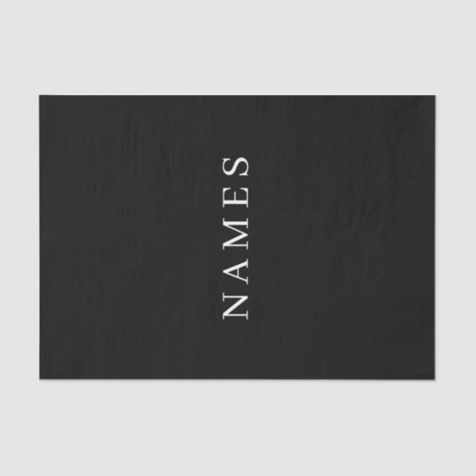 Einfache Schwarze Benutzerdefiniert Hinzufügen Ihr Seidenpapier (Vorderseite)