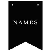 Einfache Schwarze Benutzerdefiniert Hinzufügen Ihr Wimpelkette (Dritte Fahne)