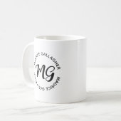 Einfache schwarze benutzerdefinierte Eingabe Name  Kaffeetasse (Vorderseite Links)