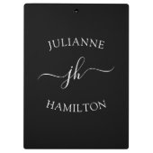 Einfache schwarze benutzerdefinierte Eingabe Name Klemmbrett (Rückseite)