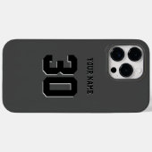 Einfache schwarze benutzerdefinierte Nummer und Na Case-Mate iPhone Hülle (Rückseite (Horizontal))