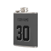 Einfache schwarze benutzerdefinierte Nummer und Na Flachmann (Links)