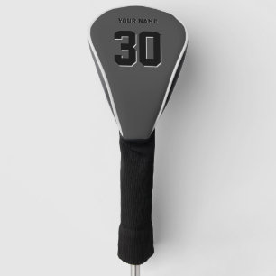 Einfache schwarze benutzerdefinierte Nummer und Na Golf Headcover