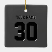 Einfache schwarze benutzerdefinierte Nummer und Na Keramikornament (Rückseite)