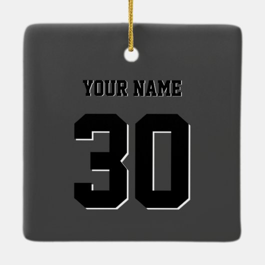 Einfache schwarze benutzerdefinierte Nummer und Na Keramikornament (Rückseite)