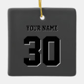 Einfache schwarze benutzerdefinierte Nummer und Na Keramikornament (Vorderseite)