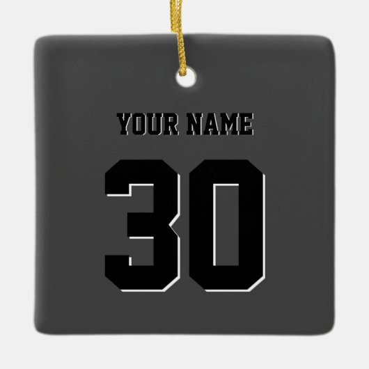 Einfache schwarze benutzerdefinierte Nummer und Na Keramikornament (Vorderseite)