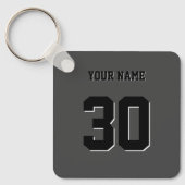 Einfache schwarze benutzerdefinierte Nummer und Na Schlüsselanhänger (Vorderseite)