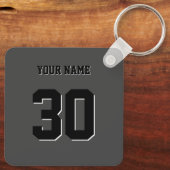 Einfache schwarze benutzerdefinierte Nummer und Na Schlüsselanhänger (Rückseite)