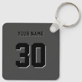 Einfache schwarze benutzerdefinierte Nummer und Na Schlüsselanhänger (Rückseite)