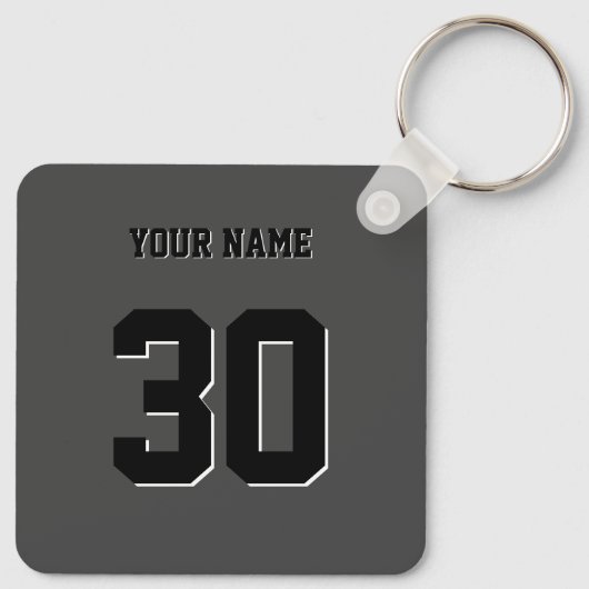Einfache schwarze benutzerdefinierte Nummer und Na Schlüsselanhänger (Rückseite)