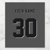 Einfache schwarze benutzerdefinierte Nummer und Na Weinetikett (Einzelnes Label)