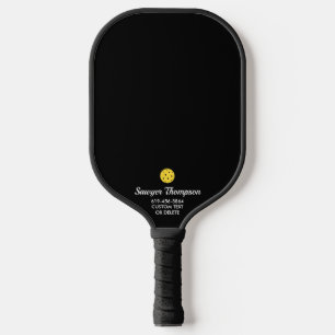 Einfache schwarze benutzerdefinierte Textbezeichnu Pickleball Schläger
