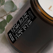 Einfache schwarze Blumenkerze Jar Thin Vertikal La Etiketten