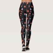 Einfache schwarze Blumenmuster Leggings (Rückseite)