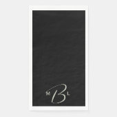 Einfache Schwarze Combo-Schriftart-Monogram-Schwar Serviette (Vorderseite)