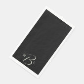 Einfache Schwarze Combo-Schriftart-Monogram-Schwar Serviette (Ecke)