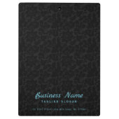 Einfache schwarze Damaskus-Blauer Swirl Klemmbrett (Rückseite)