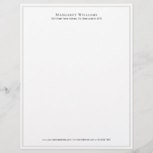 Einfache schwarze Doppelgrenzenanschrift Buchstabe Briefbogen