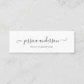 Einfache Schwarze Elegante Moderne Skriptkalligraf Mini Visitenkarte (Vorderseite)