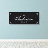 Einfache schwarze Familienbezeichnung Leinwanddruck (Insitu (Holzboden))