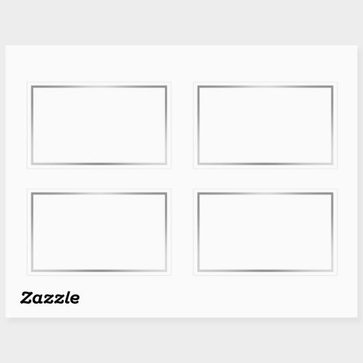 Einfache schwarze Farbe Weiß und Silber Rechteckiger Aufkleber (Blatt)