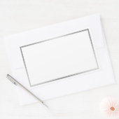 Einfache schwarze Farbe Weiß und Silber Rechteckiger Aufkleber (Umschlag)