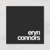 Einfache schwarze Fett-Moderne Typografie Quadratische Visitenkarte (Vorderseite)