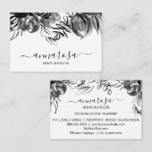 *~* Einfache schwarze Flora Elegante Blume  Visitenkarte (Vorne/Hinten)