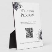 Einfache Schwarze Flora Hochzeit Programm Signatur Fotoplatte (Seite)