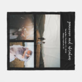 Einfache Schwarze FotoCollage Moderne Fleecedecke (Vorderseite (Horizontal))