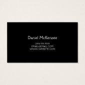 Einfache Schwarze Fotografie-Karte (Rückseite)