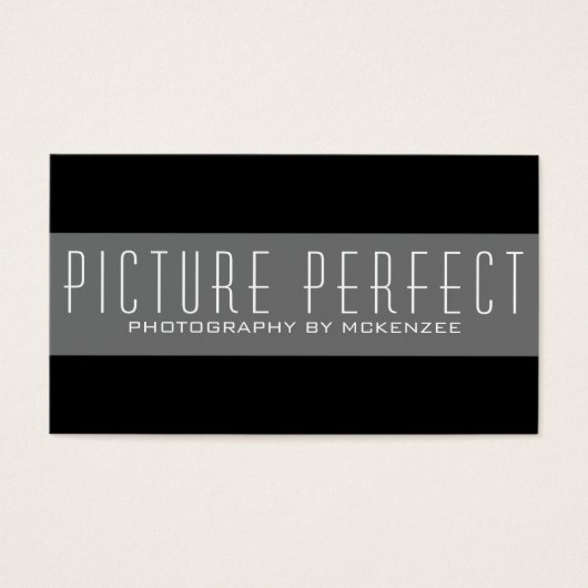 Einfache Schwarze Fotografie-Karte (Vorderseite)