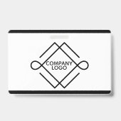 Einfache schwarze geometrische Formen Ausweis (Rückseite)