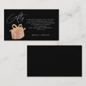 Einfache Schwarze Geschenk Registrierung Honeymoon Begleitkarte (Vorne/Hinten)