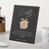 Einfache Schwarze Geschenk Registrierung Honeymoon Sockelschild (In SItu)