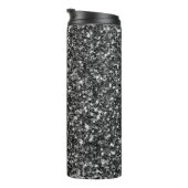 Einfache schwarze Glitzer und weiße Funken Thermosbecher (Nach rechts gedreht)