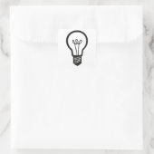 Einfache Schwarze Glühbirne für viele kreative Ide Quadratischer Aufkleber (Tasche)