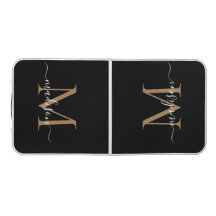 Einfache Schwarze Gold Monogram Eleganine Feminine