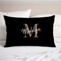 Einfache Schwarze Gold Monogram Eleganine Feminine