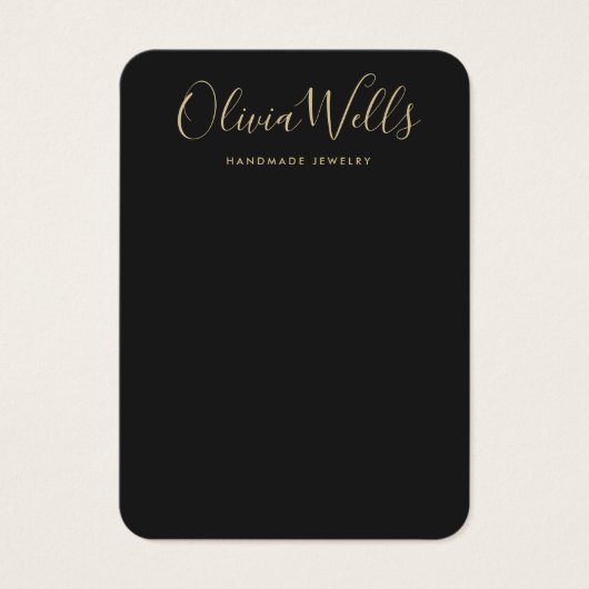 Einfache schwarze Gold-Script-Erinnerungs-Grafikka (Vorderseite)