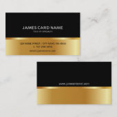 Einfache schwarze goldene Visitenkarte (Vorne/Hinten)